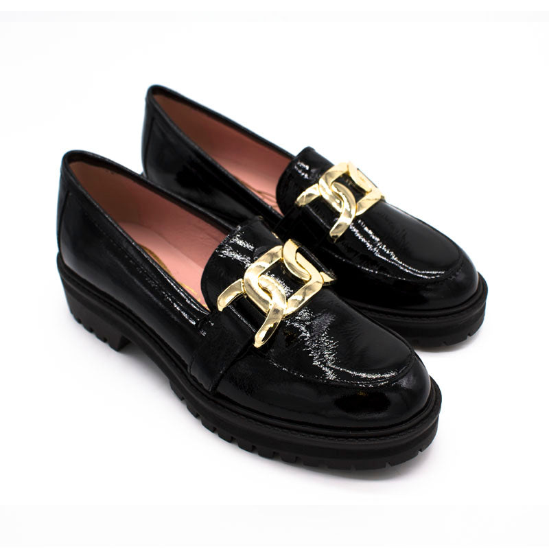 mocasín de charol 301 negro