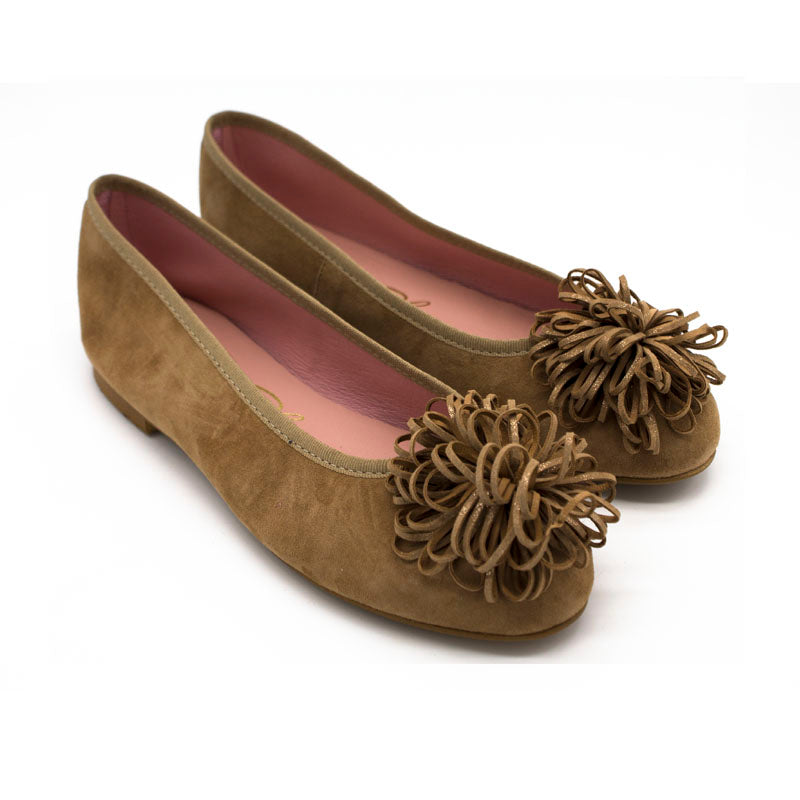 Bailarina plana Coral ante pompón