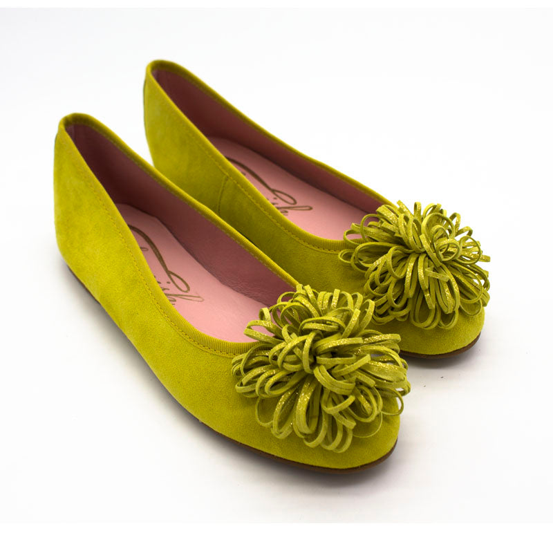 Bailarina plana Coral ante pompón