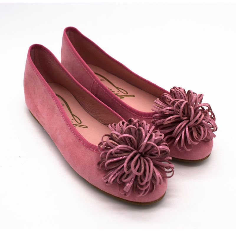 Bailarina plana Coral ante pompón